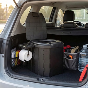 Toilette pliable portable en PU imperméable de grande taille 32,5 cm avec couvercle, capacité 6L/10L, pour le <span class=keywords><strong>camping</strong></span>, la voiture, les adultes et les enfants - Product Image 2