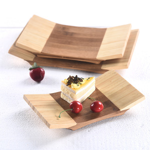 Bandeja de servir de bambú de estilo japonés, bicolor, para hotel, té, café, pan, fruta. - Product Image 4