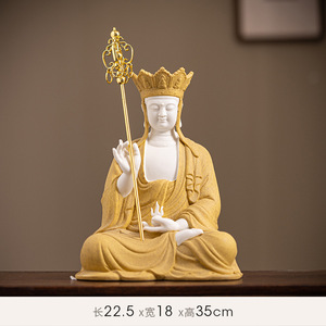 Terra tibetana re Bodhisattva casa statue di Buddha ornamenti nuovo stile cinese soggiorno ecologico artigianato in ceramica - Product Image 6