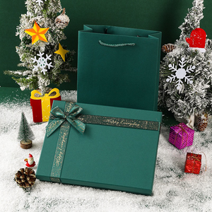 Cao-chất lượng tùy chỉnh giáng sinh vui vẻ Ribbon Quà Tặng hộp giấy nắp và cơ sở Hộp quà tặng giáng sinh bao bì hộp - Product Image 5