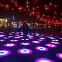 Plancher de danse LED circulaire portable à changement de couleur avec prix de gros, briques lumineuses arc-en-ciel
