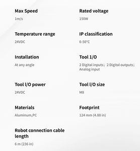 Charge Utile 1kg Portée 580mm Léger Haute Précision (+/-0.1mm) 24VDC Services Robot <span class=keywords><strong>Jaka</strong></span> Mini Cobo 6 Axes Robot Collaboratif pour - Product Image 5