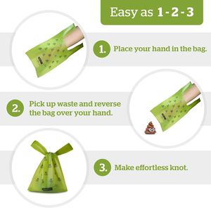 Bolsas para excremento de perro con asas fáciles de atar, 300 bolsas ultra gruesas a prueba de fugas, perfumadas, para perros y gatos - Product Image 4