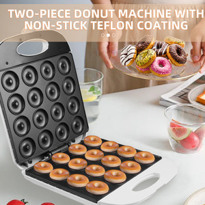 Máquina para hacer donuts, plancha eléctrica de doble cara con 16 orificios para panadería casera, 110V, 220V - Product Image 2