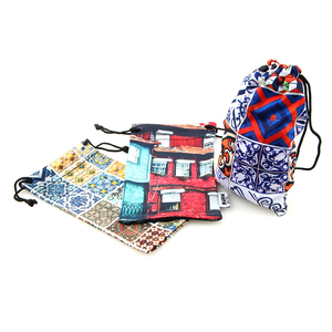 Pochette de rangement personnalisable en microfibre pour lunettes et bijoux, double cordon de serrage avec impression de logo - Product Image 6