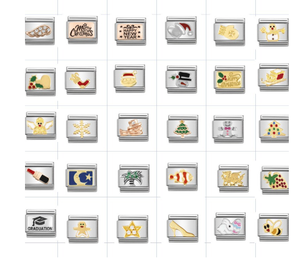 Penjualan laris Eropa gelang Italia Diy komponen Perhiasan 9*10mm baja tahan karat seri natal jimat - Product Image 1