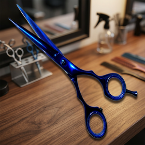 ASAP Ciseaux à cheveux à manche long de 6,0 pouces pour droitiers, en acier inoxydable à haute teneur en carbone, à pointe affûtée, design tendance, bleu titane - Product Image 4