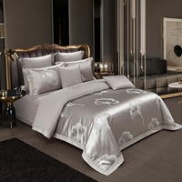 Set Sprei Kasur Kapas Bordir Jacquard Mewah 4 Potong