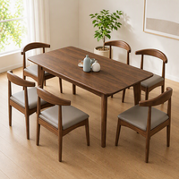 Table à manger rectangulaire en bois massif de style nordique, couleur bois naturel, pour la maison, la salle à manger, le restaurant