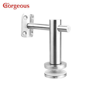 درابزين من الصلب المقاوم للصدأ الاكسسوارات الأسود المعادن منحني الزجاج درج درابزين أنبوب تركيب جدار مربع دعم قوس درابزين - Product Image 5