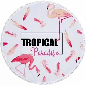 Toalla <span class=keywords><strong>de</strong></span> <span class=keywords><strong>Playa</strong></span> Redonda Multifuncional Personalizada <span class=keywords><strong>de</strong></span> <span class=keywords><strong>Verano</strong></span>, Ultrafina, con Estampado Tropical, Borlas, Flamenco, Microfibra <span class=keywords><strong>de</strong></span> Secado Rápido para Adultos - Product Image 5