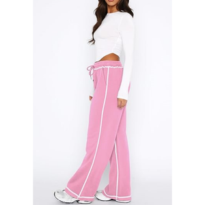 Pantalons de survêtement pour femmes, taille haute, respirants, <span class=keywords><strong>jogging</strong></span>, pyjama, pantalon large, pantalon de détente, joggers - Product Image 2