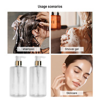 Bouteille de lait corporel translucide 350 ml 400 ml, bouteille de shampoing et d'après-shampoing, bouteille de lavage et de soin haut de gamme en plastique pour hôtel