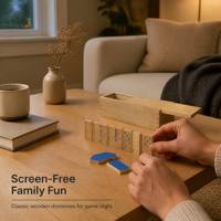 Grand jeu de dominos en bois avec boîte de rangement, tuiles épaisses, jouet éducatif pour l'apprentissage des nombres, pour enfants, jeu de société, cadeau