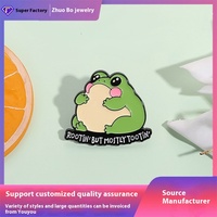 Broche DIY pour sac d'école, accessoire de sac à dos en alliage poli, épinglette en émail gravée motif animal/anime, broche créative grenouille de dessin animé