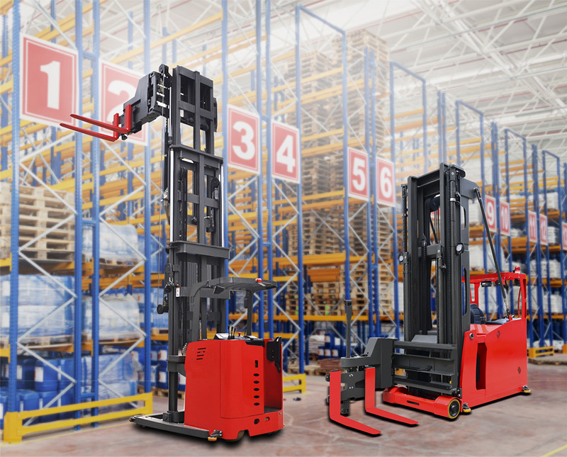 1T 1.5T Stand On 3 Direction Forklift Pallet Stacker Electric For Warehouse