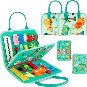 Nueva Versión de Tablero de Actividades Sensoriales con Diseño de Dinosaurio, Bolsa Sensorial, Tablero de Desarrollo de Habilidades para el Aprendizaje Montessori, Juguetes Educativos Tempranos - Product Image 2