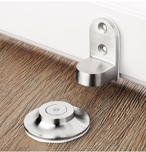 Butée de porte invisible en acier inoxydable anti-collision à fixation au sol pour salle de bain, salon, hôpital – Design moderne et facile à installer - Product Image 1
