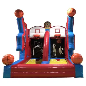Inflatable Basketball Game Popular Inflatable Bungee Run Basketball Hoop Toss Game For Party Business