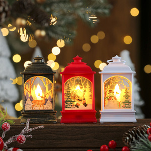 Cross-border Christmas printed <b>lanterns</b>, night lights, snowman decorations, candle <b>lamps</b>, desktop ornaments, Christmas - Product Image 1