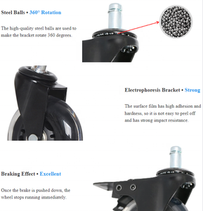 <span class=keywords><strong>Chaise</strong></span> de jeu Super silencieuse Offres Spéciales, roulettes de bureau, patins de meubles - Product Image 2