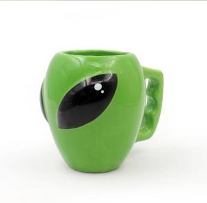 Cangkir Teh Kopi Keramik Hijau Mengkilap 3D Ruang Angkasa UFO Cangkir Alien Menarik Hadiah untuk Anak Laki-laki 13 Oz(400 Ml) Mug Alien - Product Image 3