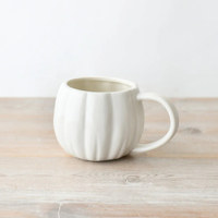 Tasse à café en céramique décorative pour Halloween tasse crème blanche en forme de citrouille tasse à thé au lait et à l'eau pour le bureau et la maison