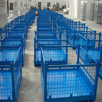 XZY Paniers de rangement pliables personnalisés en treillis métallique d'acier, paniers de manutention en fer, chariots de tri pour coursiers, cages de stockage