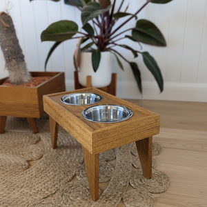 Support d'alimentation pour animaux de compagnie en bois naturel fait à la main |   Qualité durable |   Prix d'usine - Product Image 1