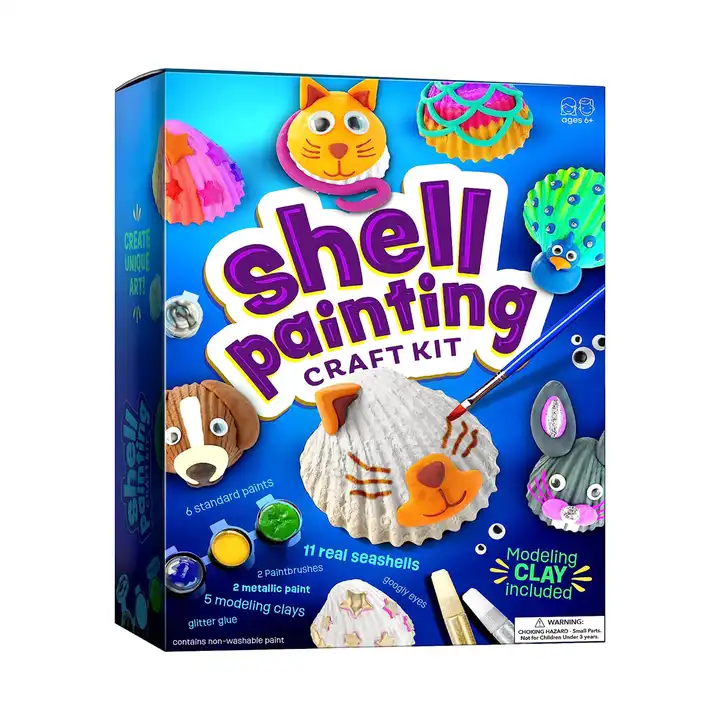 Kids Sea Shell Painting Kit - Arts & Crafts Gifts for Boys and