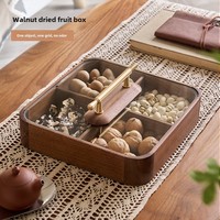 Nouveau plateau de fruits en bois massif de Style chinois ménage divisé fin d'année fruits et noix assiette à bonbons plat boîte de rangement pour les fêtes