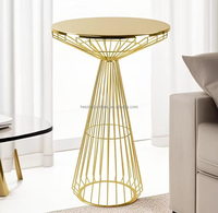 Table de cocktail moderne glamour en fil d'or Design élégant en métal pour les hôtels