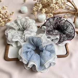 Coletero de Pelo con Diseño Coreano, Elegante y Dulce, con Encaje Elástico de Varias Capas y Patrón Floral, Accesorio Suave para el Cabello para Niñas - Product Image 2