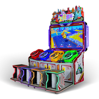 Simulateur de course haute définition à 4 joueurs, machine de jeu d'arcade à monnayeur, simulateur de conduite compétitif pour enfants avec distributeur de tickets