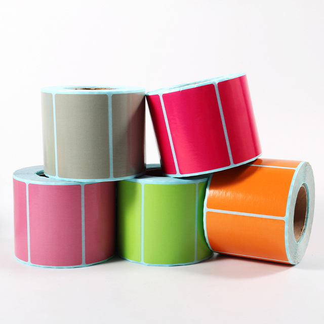 Custom Direct Thermal Synthetic Label Paper Rolls Waterproof Strong Adhesive Blank Thermal PP Barcode Label Supermarket Custom