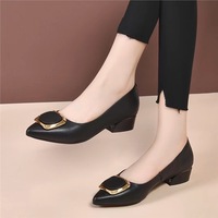 Chaussures plates confortables et respirantes en cuir pour femmes, antidérapantes, pour le travail au bureau, décontractées, mocassins, talons compensés, chaussures Chaussur