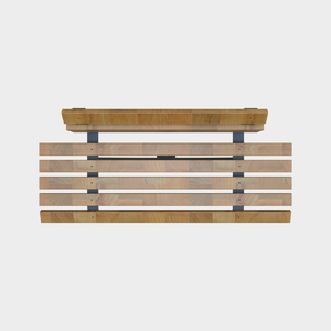 Banc de jardin extérieur en métal BDB avec lattes en bois, pose au sol, pour terrasse, vente en gros - Product Image 4