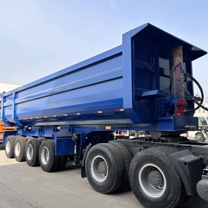 Traktör Arkası 4 Akslı 45m3 Ağır Hizmet Tipi Damperli Yarı Römork 45 Metreküp 80 90 Tonluk Damperli Kum Çakıl Taşıma Treyleri Satılık - Product Image 2