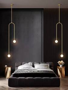 Boule de verre nordique lampes suspendues chambre chaude lampes de chevet Art Restaurant salon Bar Double tête lampes suspendues décor luminaire - Product Image 4