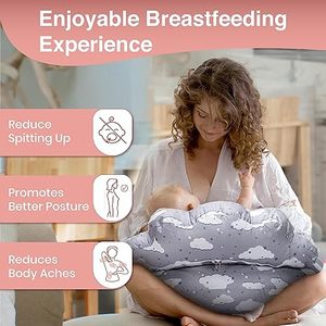 Custom Cotton Nursing <b>Pillow</b> for Breastfeeding Moms with Adjustable Waist Strap Detachable Design Foldable Gourd-shaped - Product Image 3