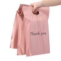 Sacs postaux roses personnalisés emballage de courrier d'expédition de vêtements sac d'expédition express sac postal avec poignée de transport