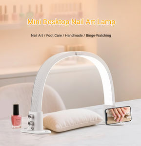 Nouvelle <span class=keywords><strong>Lampe</strong></span> LED de Bureau <span class=keywords><strong>Mini</strong></span> Demi-Lune 15W Portable, Température de Couleur 3000-6500K, Design Courbé, pour Ongles, Nail Art et Cils - Product Image 2