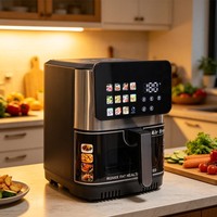 Friteuse à air intelligente à double panier 9L avec écran tactile numérique, grande capacité, pour toute la famille