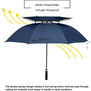Parapluies de <span class=keywords><strong>golf</strong></span> imprimés à double couche, parapluie de <span class=keywords><strong>golf</strong></span> ventilé et résistant, logo personnalisé, coupe-vent - Product Image 5
