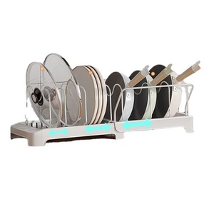 Planche à découper extensible Support <span class=keywords><strong>de</strong></span> <span class=keywords><strong>rangement</strong></span> pour la vaisselle 12 compartiments réglables Comptoir <span class=keywords><strong>de</strong></span> <span class=keywords><strong>cuisine</strong></span> Armoire garde-manger <span class=keywords><strong>sous</strong></span> évier Blanc - Product Image 1