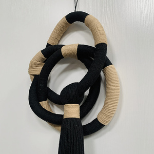 Adorno de Flecos de Cuerda de Algodón, Arte de Macramé, Decoración de Pared 3D, Estilo de Soporte para Macramé, Decoración de Habitación, Boda, Fibra Natural, Regalo para Amigos - Product Image 3
