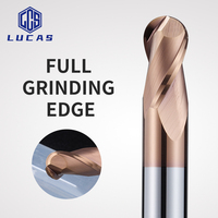 Lucas Tools HRC55 Fraises à billes à haute dureté Fraise carrée en carbure de tungstène CNC Acier inoxydable revêtu d'étain OEM Altin