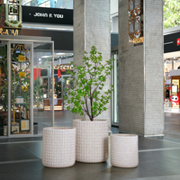 Décorations TT modernes haut de gamme Pots de fleurs et jardinières de grande taille personnalisés sculptés à la main pour le type de paquet d'utilisation de sol de centre commercial