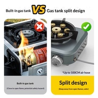 Réchaud à gaz portable, type split, haute puissance, au butane, pour le camping et la cuisine en plein air, pour 3 à 5 personnes