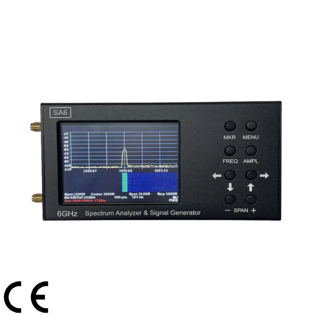 HTOOL Portable SA6 Spectrum Analyzer 35-6200MHz Handheld RF Frequency Analyzer 3.2" Touch Screen Signal Generator Metal Cover